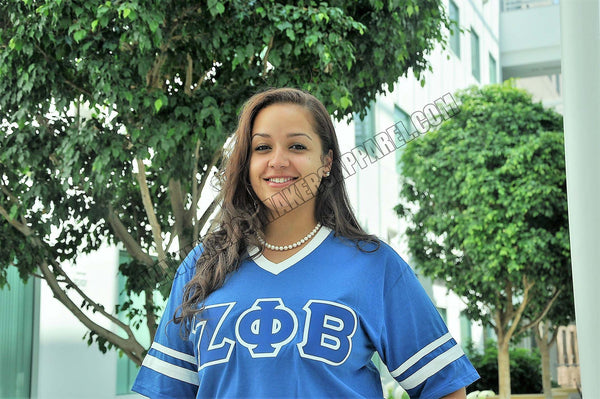 Zeta Phi Beta V-Neck Striped Tee