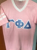Gamma Phi Delta V-Neck Striped Tee